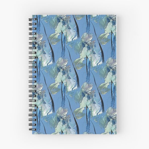 Item preview, Painterly Abstract White Flowers on Blue designed and sold by Artistestella.