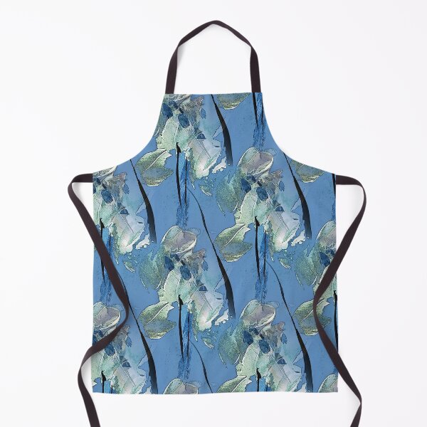 Item preview, Painterly Abstract White Flowers on Blue designed and sold by Artistestella.