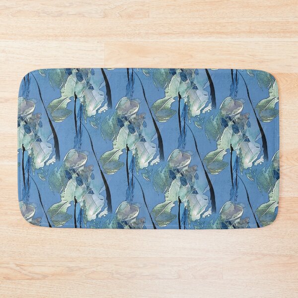 Item preview, Painterly Abstract White Flowers on Blue designed and sold by Artistestella.