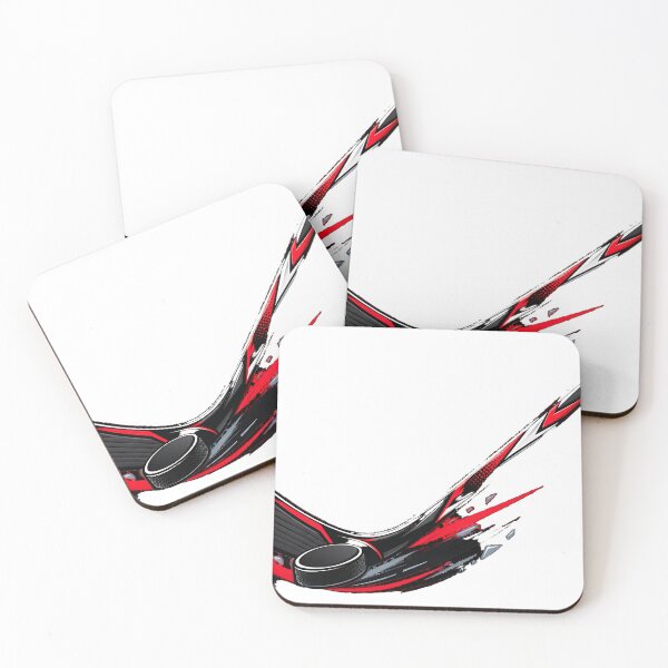 Item preview, Dynamic Red Ice Hockey Slapshot Graphic designed and sold by Jaideep Walia.