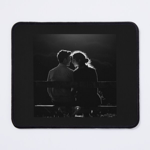 Item preview, Romantic Couple on a Bench – Black and White Love Silhouette designed and sold by inkoutninja.