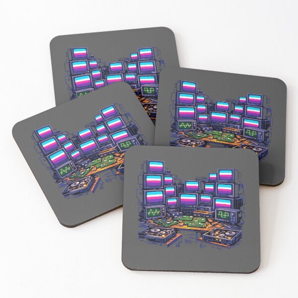 Item preview, Synthwave Retro Tech Temple designed and sold by KungPowUnicorn.