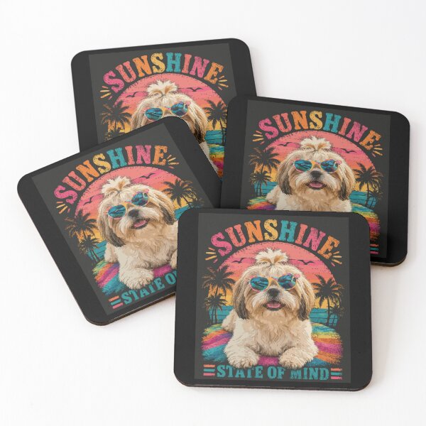 Item preview, Sunshine State of Mind – Cute Shih Tzu Beach Retro Vintage Summer Dog Lover designed and sold by PawsAndPallette .