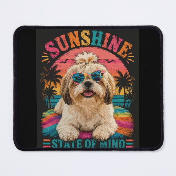 Item preview, Sunshine State of Mind – Cute Shih Tzu Beach Retro Vintage Summer Dog Lover designed and sold by PawsAndPallette .