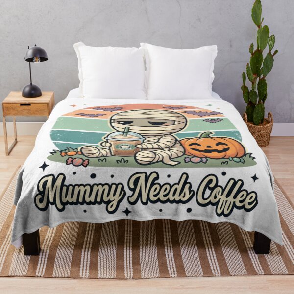 Item preview, Mummy Needs Coffee Cute Halloween Mummy Retro Shirt designed and sold by DIRTYSKETCHH.