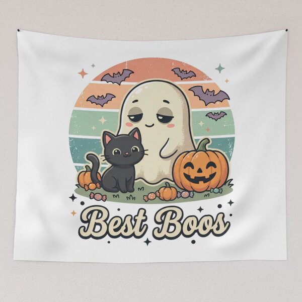 Item preview, Best Boos Cute Ghost and Black Cat Halloween Shirt designed and sold by DIRTYSKETCHH.