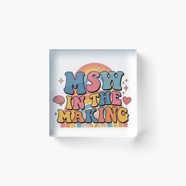 Item preview, Groovy MSW in the Making Sticker - Retro Rainbow Future Social Worker designed and sold by abdesigns4u.