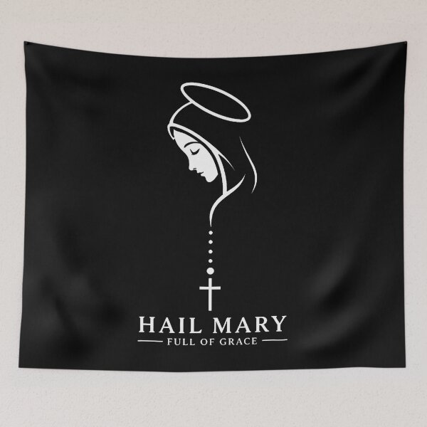 Item preview, Hail Mary Full Of Grace Catholic Blessed Mother Christian designed and sold by ripgoatclothing.