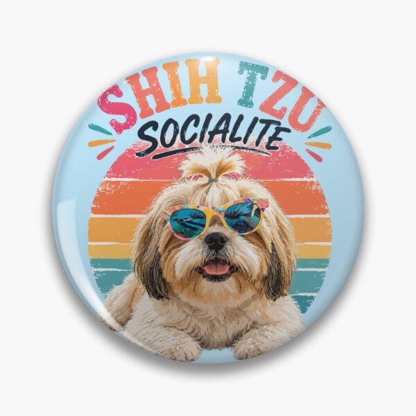 Item preview, Shih Tzu Socialite – Funny Retro Vintage Summer Dog Lover designed and sold by PawsAndPallette .