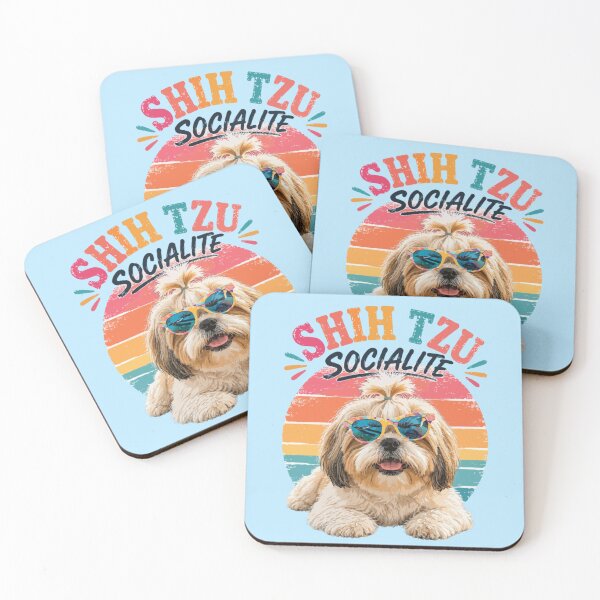 Item preview, Shih Tzu Socialite – Funny Retro Vintage Summer Dog Lover designed and sold by PawsAndPallette .