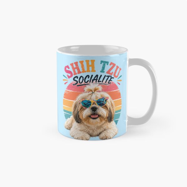 Item preview, Shih Tzu Socialite – Funny Retro Vintage Summer Dog Lover designed and sold by PawsAndPallette .