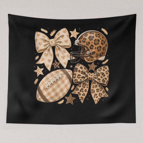 Item preview, Preppy Leopard Football Coquette Bow Football designed and sold by ripgoatclothing.