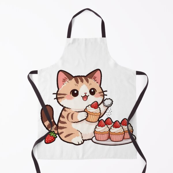 Item preview, Cute Cat with Strawberry Cupcakes | Kawaii Bakery Kitty T-Shirt designed and sold by Nuttajak.