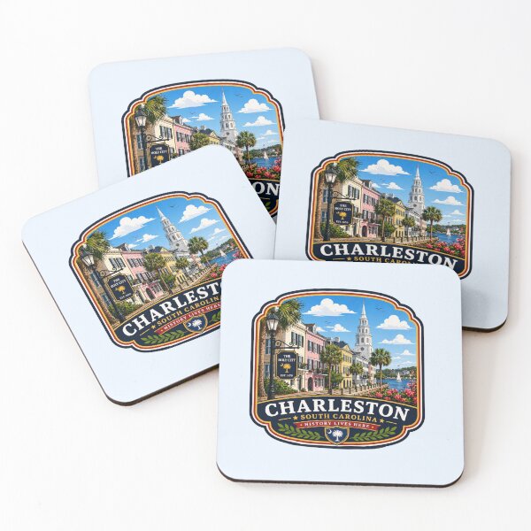 Item preview, Charleston, South Carolina - Rainbow Row Waterfront designed and sold by Myra365Art.