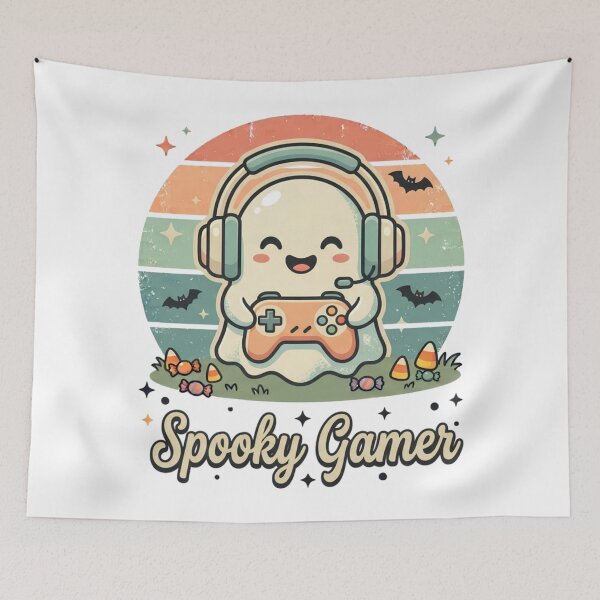 Item preview, Spooky Gamer Cute Ghost Gaming Halloween designed and sold by DIRTYSKETCHH.