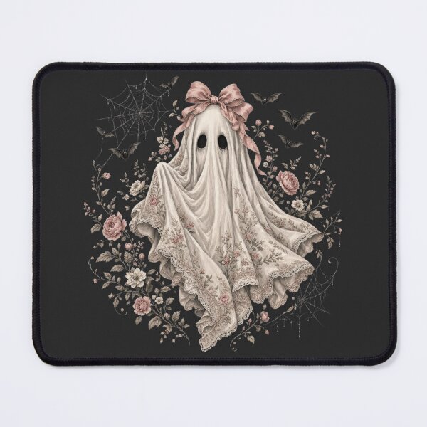 Item preview, Elegant Ghost with Pink Bow Lace Floral Halloween Cottagecore Halloween designed and sold by CF_VintageDesign.