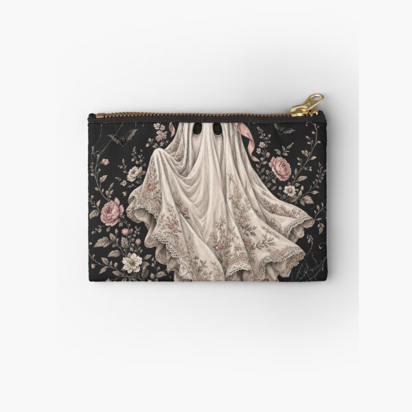 Item preview, Elegant Ghost with Pink Bow Lace Floral Halloween Cottagecore Halloween designed and sold by CF_VintageDesign.