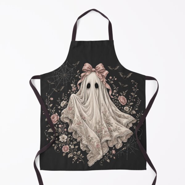 Item preview, Elegant Ghost with Pink Bow Lace Floral Halloween Cottagecore Halloween designed and sold by CF_VintageDesign.