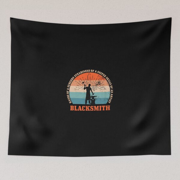 Item preview, Blacksmith Vintage Sunset Hammer Anvil Skill Art designed and sold by Skuthorp231.