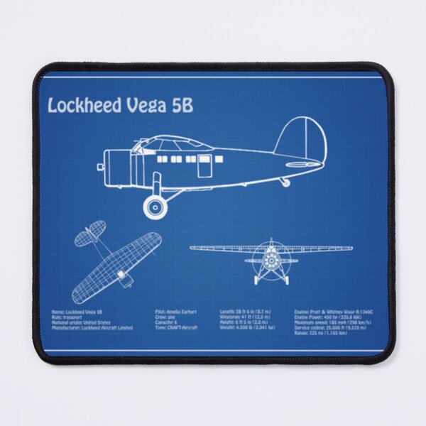 Item preview, Lockheed Vega 5B Of Amelia Earhart Airplane Bluepr designed and sold by PurplePandaQ.