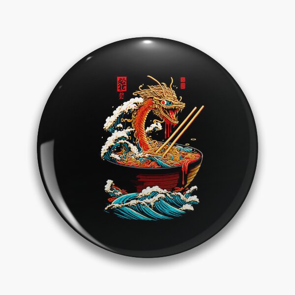 Item preview, Japanese Dragon Rising from Ramen Bowl Fantasy Design designed and sold by Ostericaimusa.