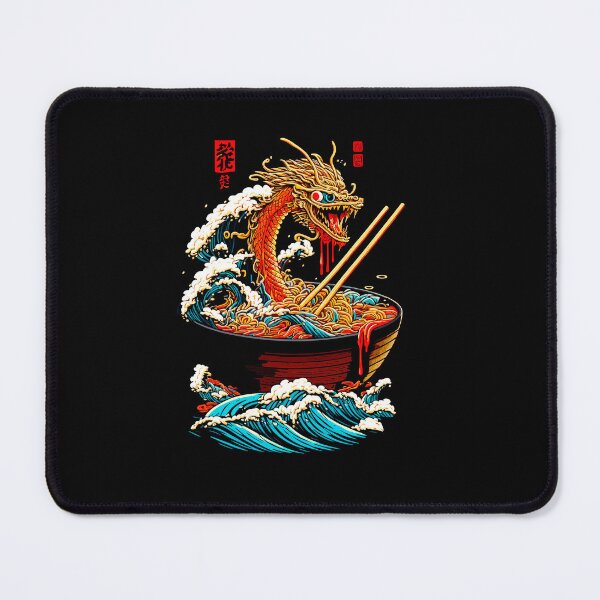 Item preview, Japanese Dragon Rising from Ramen Bowl Fantasy Design designed and sold by Ostericaimusa.