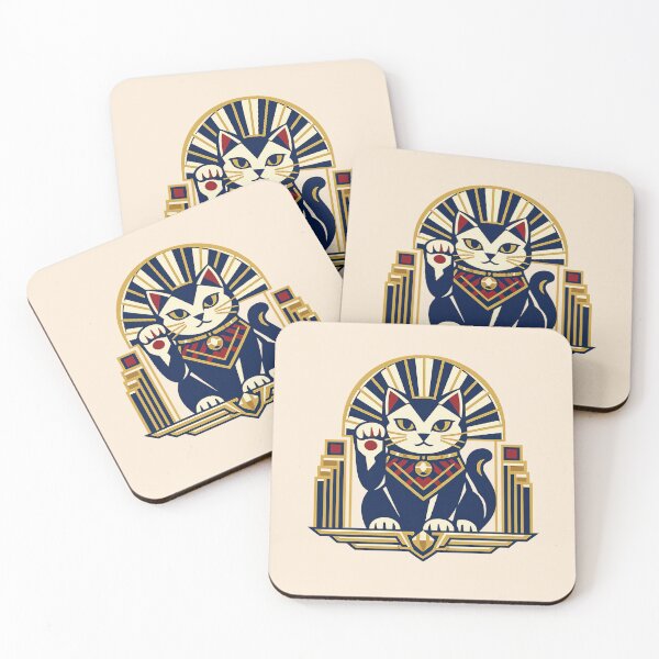 Item preview, Art Deco Lucky Cat designed and sold by KungPowUnicorn.