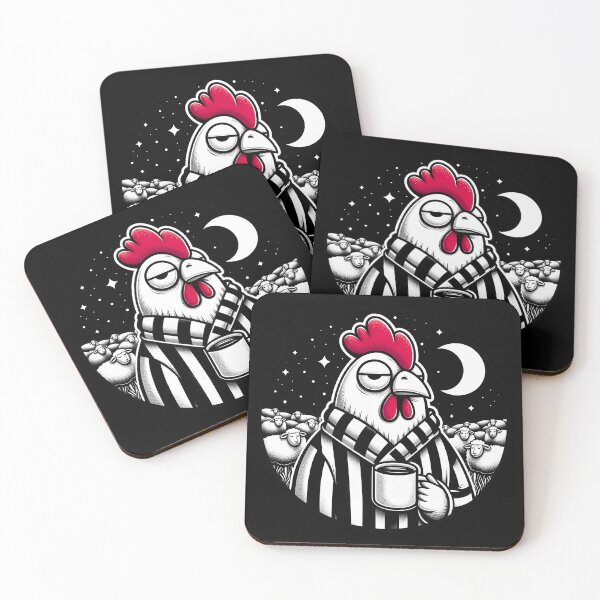 Item preview, Sleepy Chicken Coffee Lover Black White Plaid designed and sold by FrozenRoscoe.
