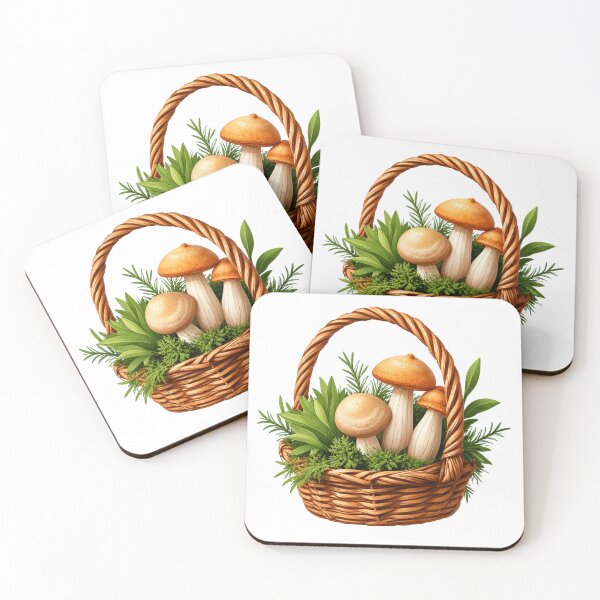 Item preview, Wild Mushroom Basket Cottagecore Foraging Botanical Art designed and sold by VeloraCrafts.