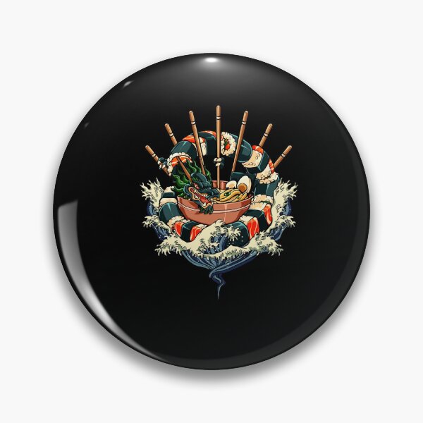 Item preview, Dragon Sushi Ramen Bowl Japanese Fantasy Illustration designed and sold by Ostericaimusa.