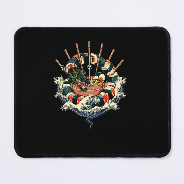Item preview, Dragon Sushi Ramen Bowl Japanese Fantasy Illustration designed and sold by Ostericaimusa.