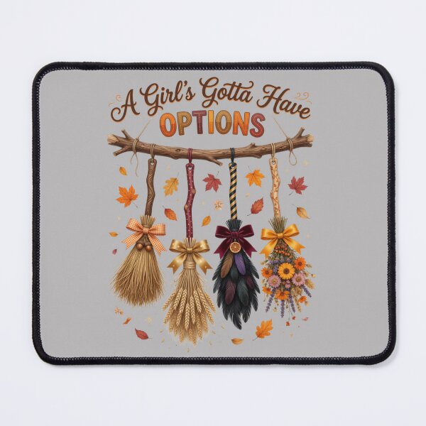 Item preview, A Girl’s Gotta Have Options Witch Brooms Funny Halloween designed and sold by CF_VintageDesign.