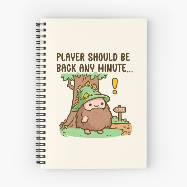 Item preview, Player Should Be Back Any Minute | Funny RPG NPC Gamer Cartoon designed and sold by trashpanda_shop.