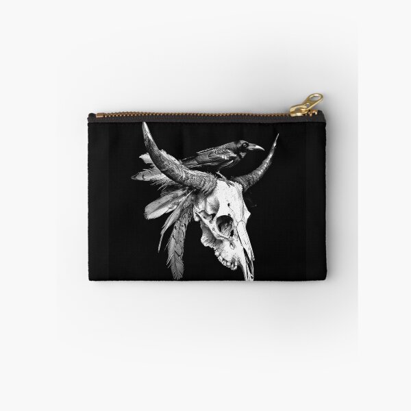 Item preview, Raven and Horned Skull – Gothic Western Dark Nature Art designed and sold by inkoutninja.