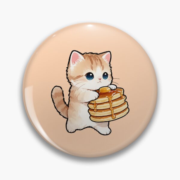 Item preview, Cute Cat Holding Pancakes with Syrup | Kawaii Breakfast Kitty T-Shirt designed and sold by Nuttajak.