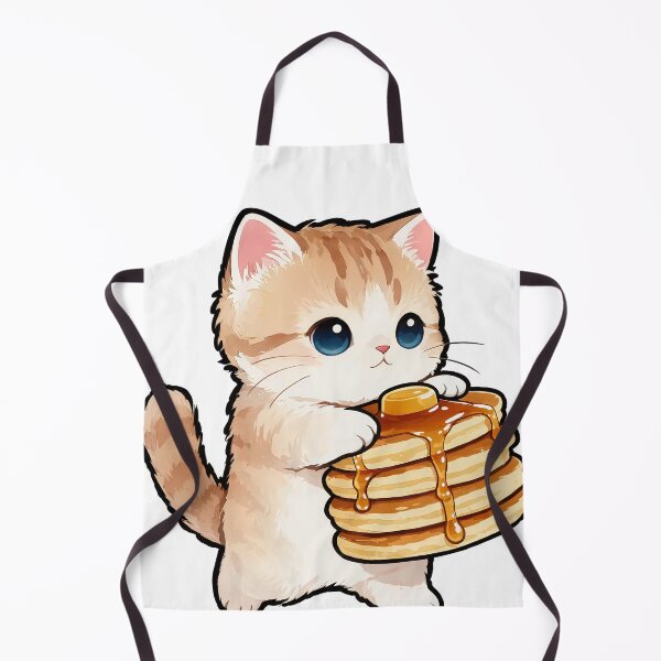 Item preview, Cute Cat Holding Pancakes with Syrup | Kawaii Breakfast Kitty T-Shirt designed and sold by Nuttajak.