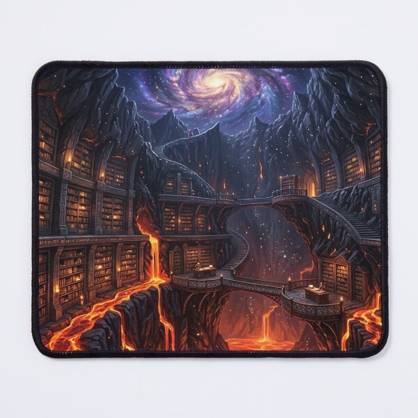 Item preview, Volcanic Library of the Cosmos — Fantasy Archive Beneath Spiral Galaxy designed and sold by RoyArt0.