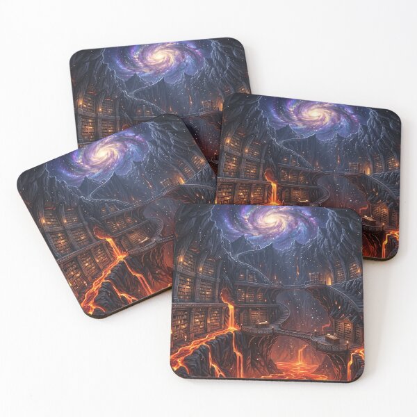 Item preview, Volcanic Library of the Cosmos — Fantasy Archive Beneath Spiral Galaxy designed and sold by RoyArt0.