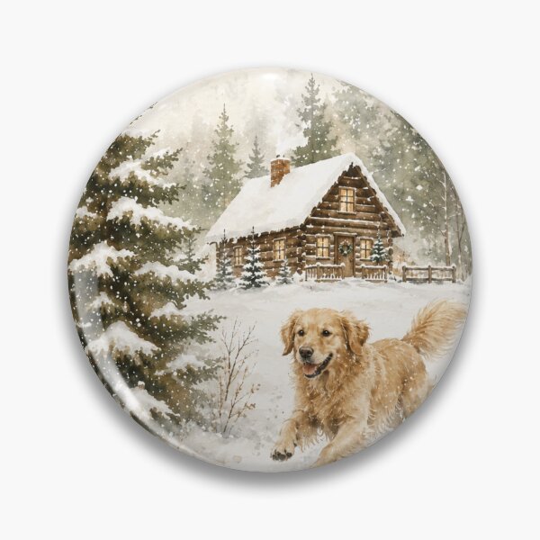 Item preview, Merry Christmas Golden Retriever Rustic Woodland designed and sold by ZoesPlace.