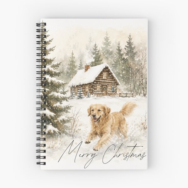 Item preview, Merry Christmas Golden Retriever Rustic Woodland designed and sold by ZoesPlace.