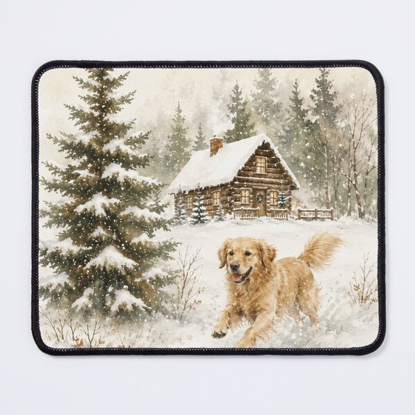 Item preview, Merry Christmas Golden Retriever Rustic Woodland designed and sold by ZoesPlace.