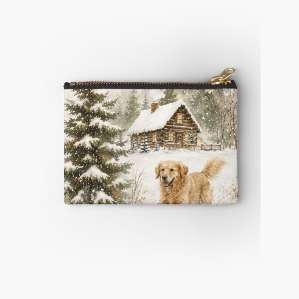 Item preview, Merry Christmas Golden Retriever Rustic Woodland designed and sold by ZoesPlace.