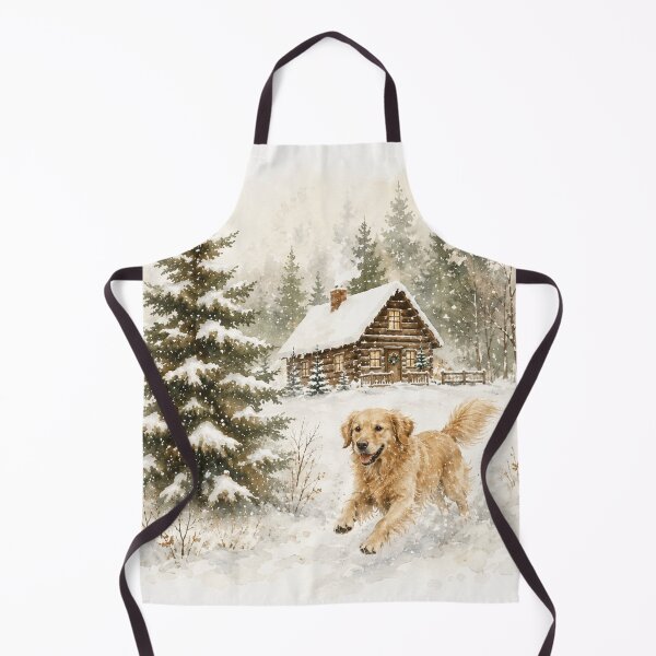 Item preview, Merry Christmas Golden Retriever Rustic Woodland designed and sold by ZoesPlace.