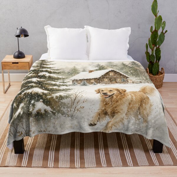 Item preview, Merry Christmas Golden Retriever Rustic Woodland designed and sold by ZoesPlace.