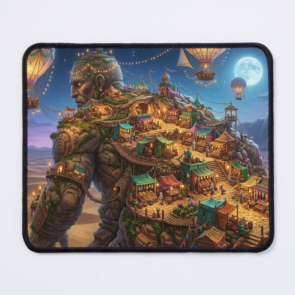 Item preview, Desert Guardian Oasis — Giant Stone Statue Marketplace Fantasy Art designed and sold by RoyArt0.