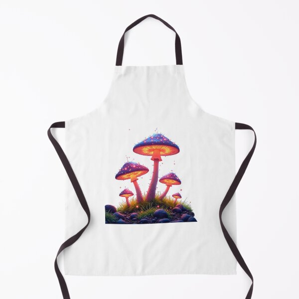 Item preview, Bioluminescent Glowing Mushrooms Neon Magic Fungi Art designed and sold by VeloraCrafts.