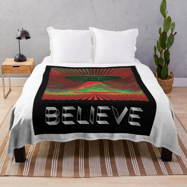 Item preview, Believe UFO Aliencore Psychedelic Optical Illusion Art – Cosmic Red designed and sold by ✨nightvrld.