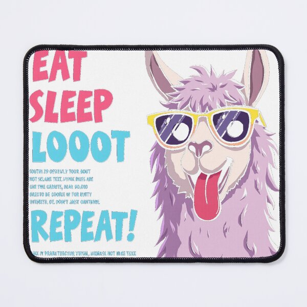 Item preview, Eat Sleep Loot Repeat Gamer Llama designed and sold by icm4639.