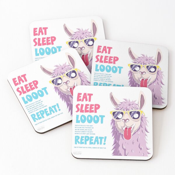 Item preview, Eat Sleep Loot Repeat Gamer Llama designed and sold by icm4639.