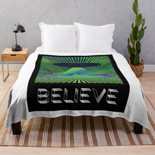 Item preview, Believe UFO Aliencore Psychedelic Optical Illusion Art – Alien Green designed and sold by ✨nightvrld.
